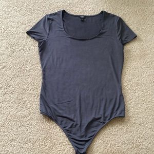 Dark Grey Express Body Contour Short Sleeve Bodysuit Size M